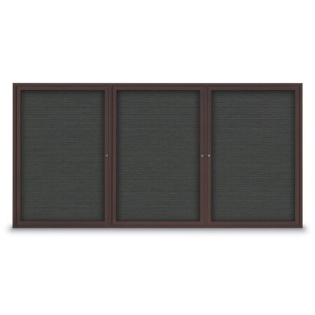 18x24 1-Door Enclosed Outdoor Letterboard,Grey Felt/Bronze Alum